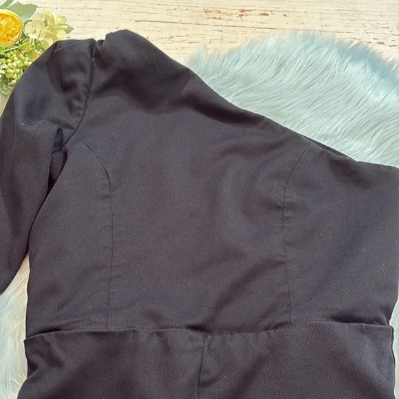 Reformation One Shoulder Black Jumpsuit sz 6 - Picture 3 of 11